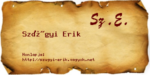 Szügyi Erik névjegykártya